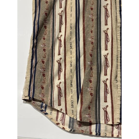 Chaps Ralph Lauren Mens Large Golf Theme Short Sleeve Button Down Cotton Shirt - Picture 4 of 6